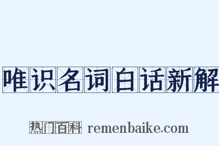 唯识名词白话新解是什么意思的图片